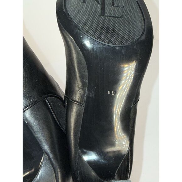 Lauren Ralph Lauren Bootie Heel Pointed Toe Stiletto Black Leather Ankle Boot 8 - Picture 16 of 16